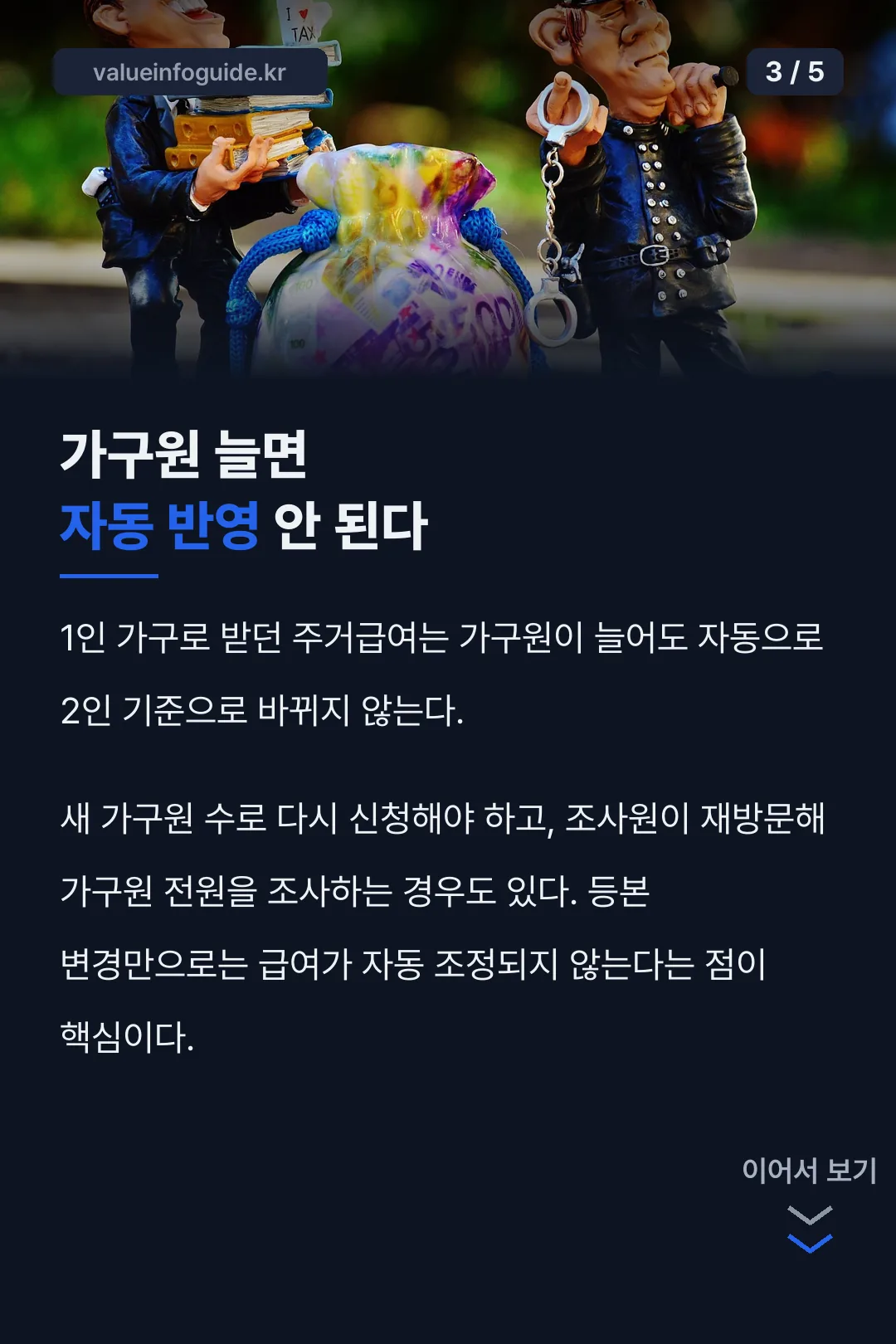 가구원 늘면 자동 반영 안 된다