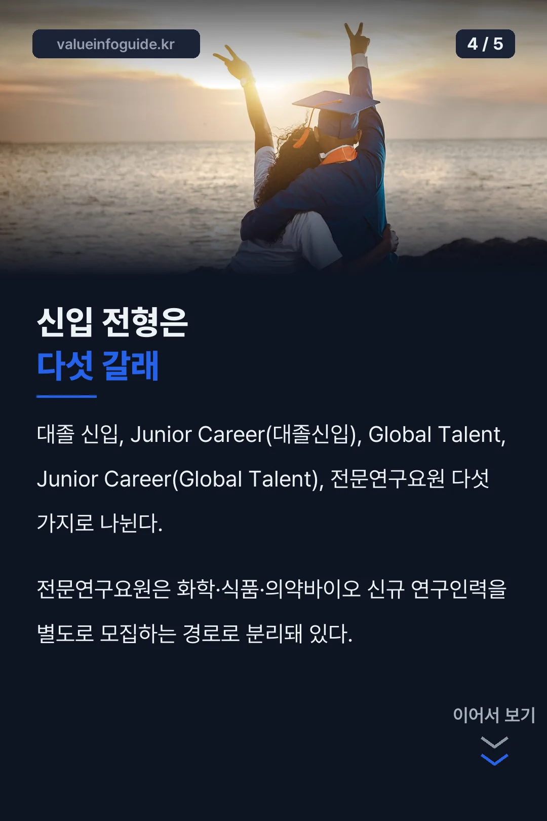 신입 전형 다섯 갈래